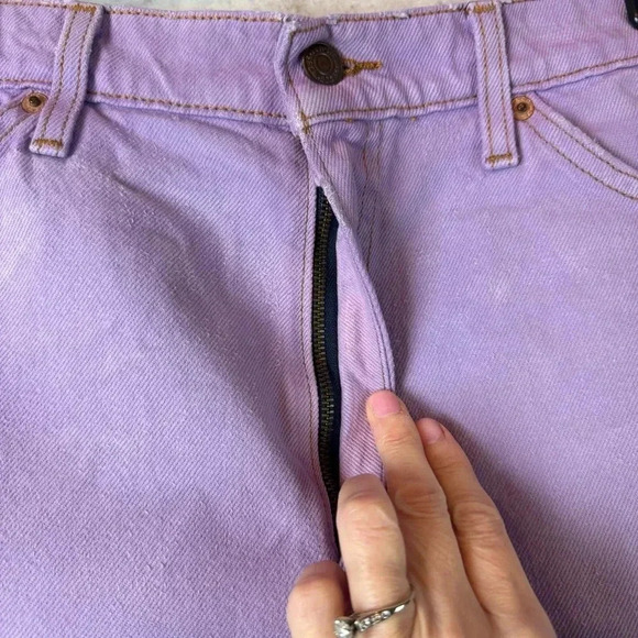 Vintage Orange Tab 550 Levis Denim Jean Cut Off Shorts Size 34 Dyed Purple Women - Picture 3 of 6